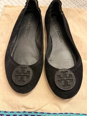 Tory Burch Black Minnie Ballet Flats
